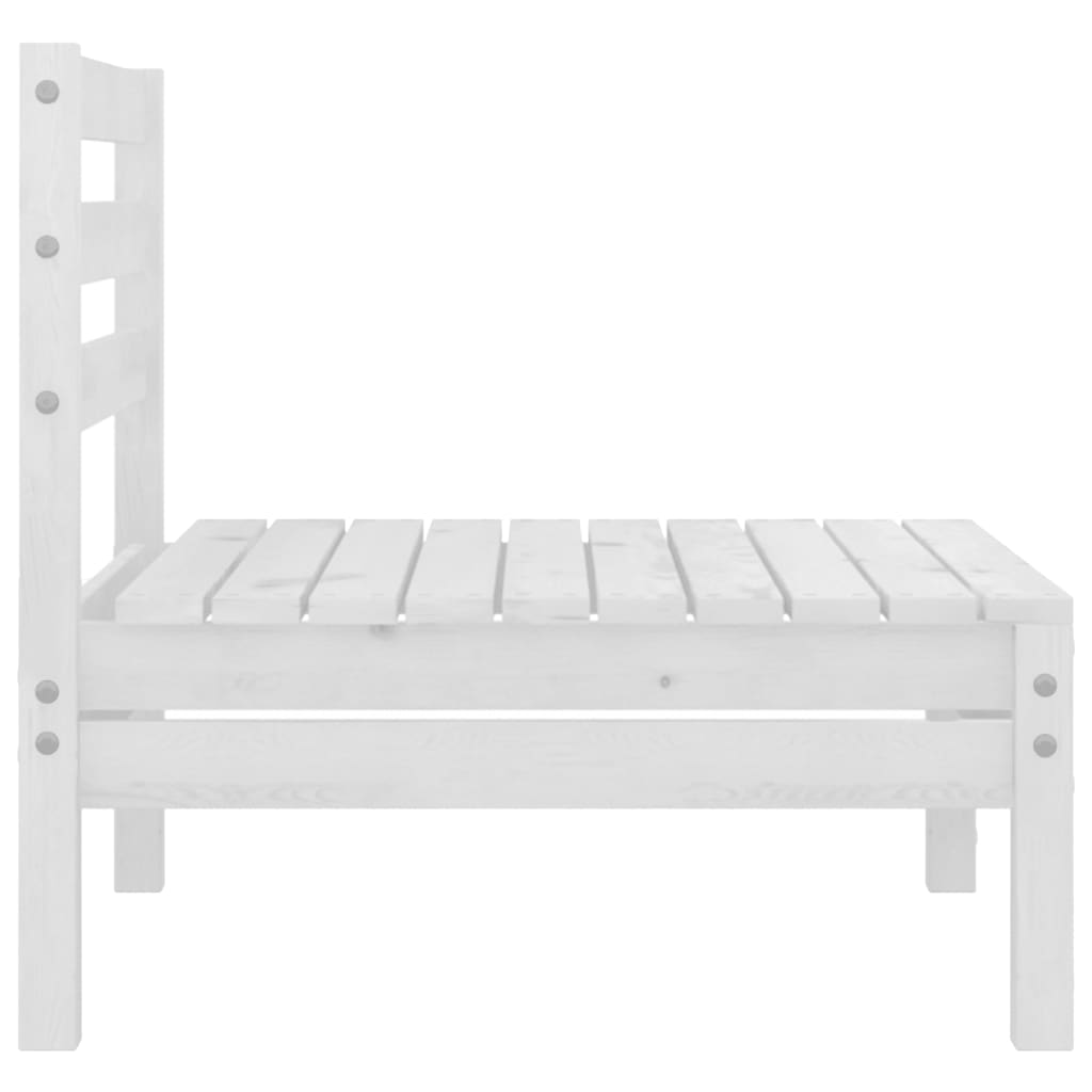 6-tlg. Garten-Lounge-Set Weiss Kiefer Massivholz